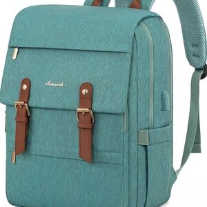 Lacoste Turquoise Backpack with Brown Accents